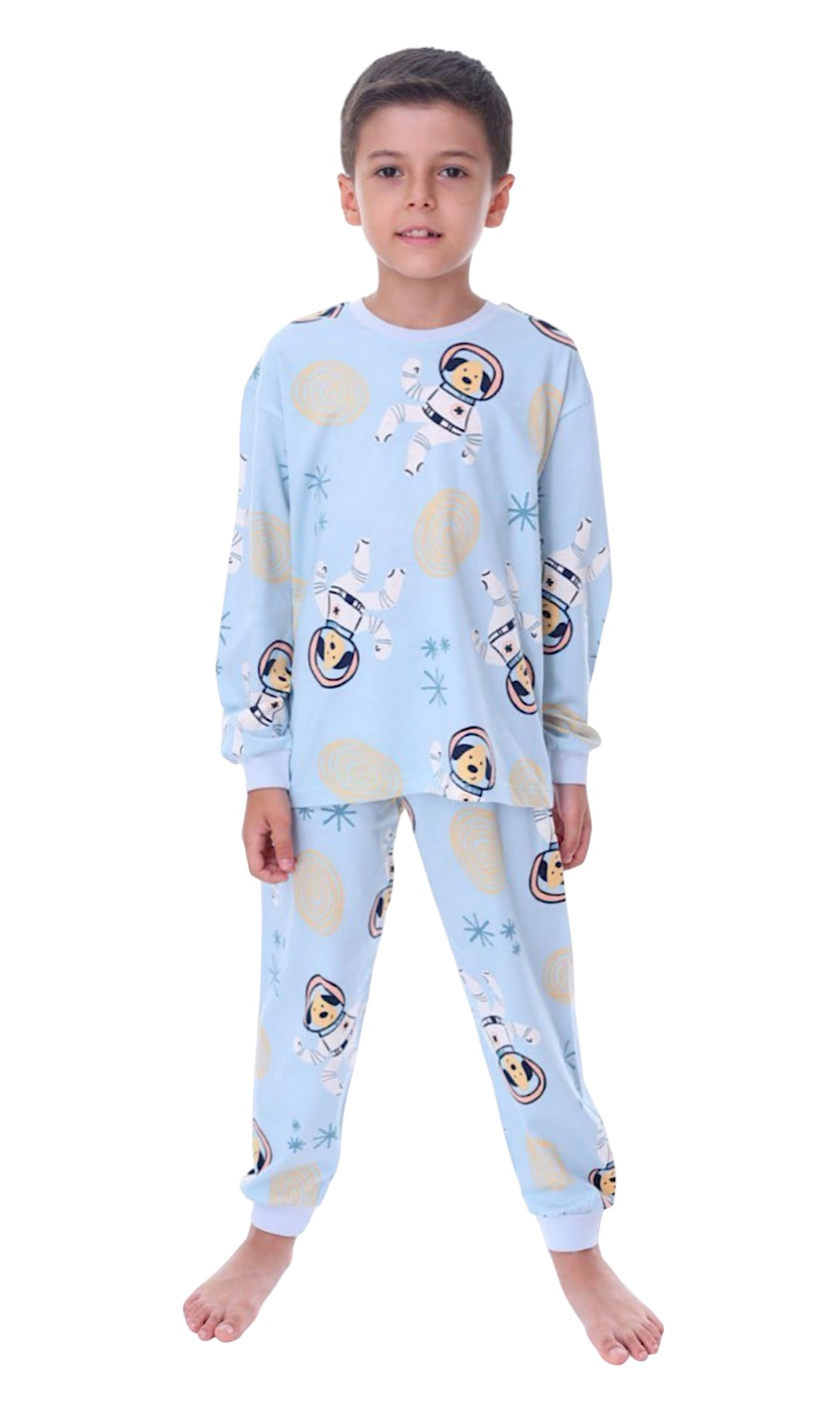 MAVİ ASTRONOT DESENLİ ERKEK ÇOCUK PİJAMA TAKIMI