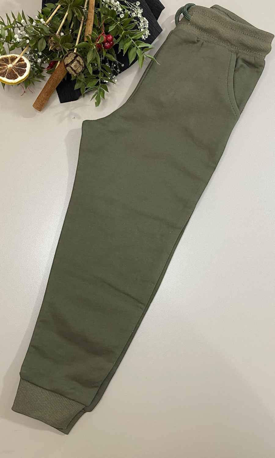 KOYU YEŞİL ERKEK ÇOCUK TEK ALT EŞOFMAN - Görsel 2