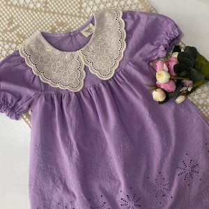 Yakalı Fistolu Kısa Kol Elbise