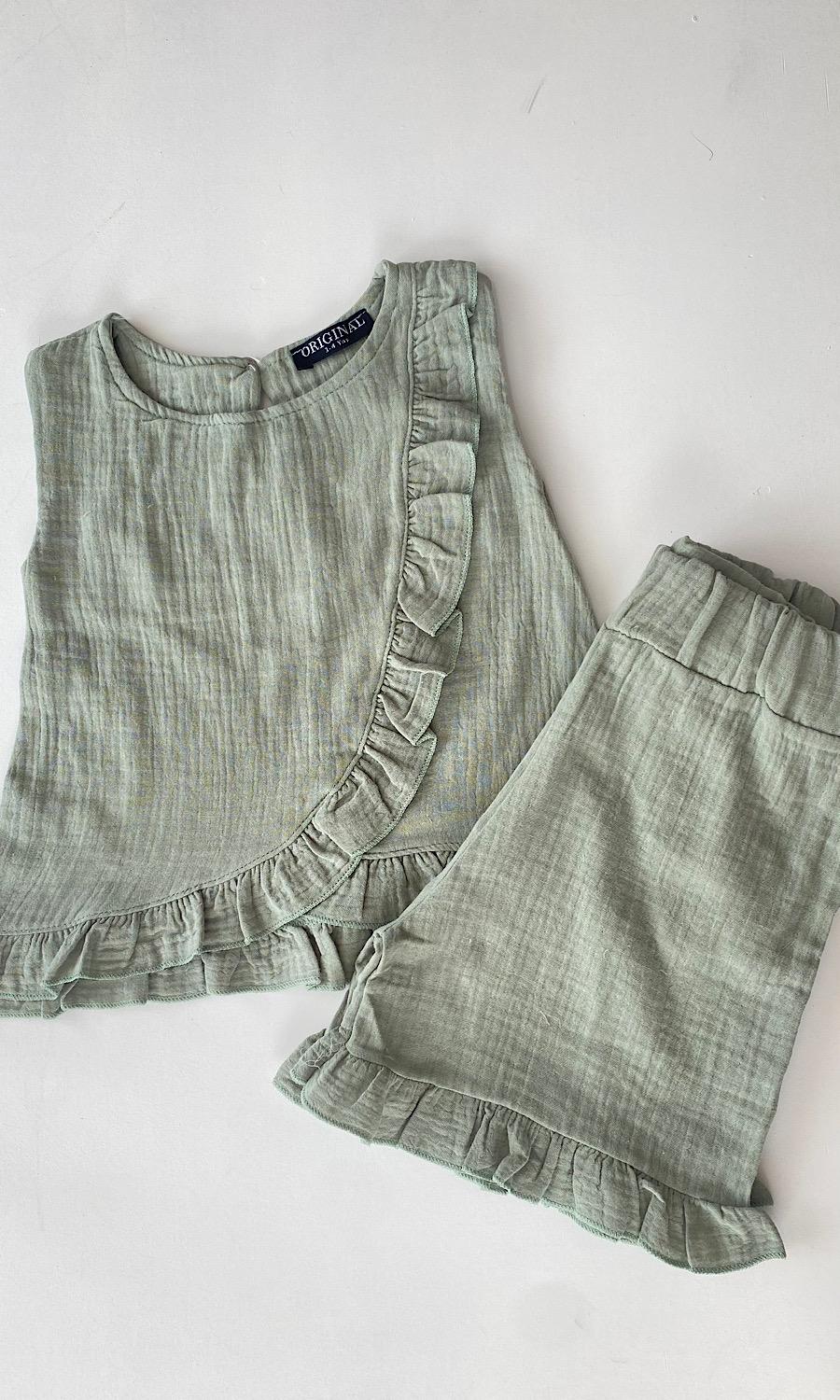 Yeşil Müslin Kız Takıım